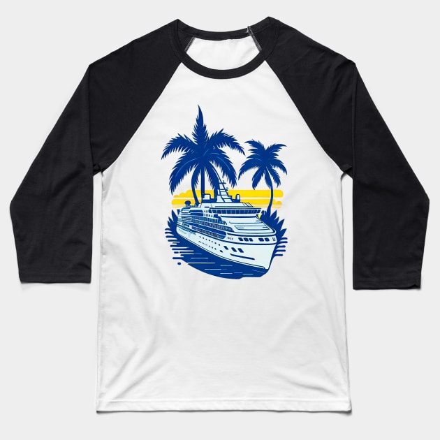 Cruise Ship Cruising Vacation Souvenir Baseball T-Shirt by AbundanceSeed